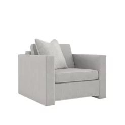 Welt Played Accent Chair In Smoky Taupe Fabric
