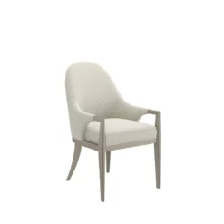 Natural Choice Dining Arm Chair With Soft Silver Base