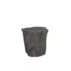 Log Side Table In Charcoal Stone Finish