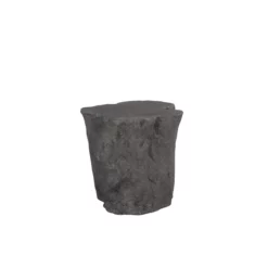 Log Side Table In Charcoal Stone Finish