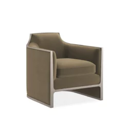 The Cat's Meow Accent Chair In Soft Silver Finish