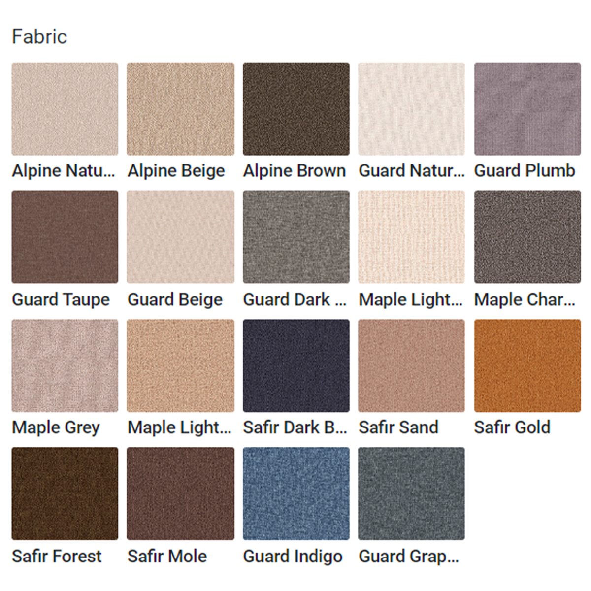 fabric options