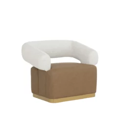 Aggie Swivel Accent Chair In Leather