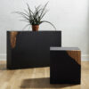 cornered console table