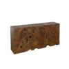 teak slice console table