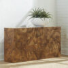 teak slice console table