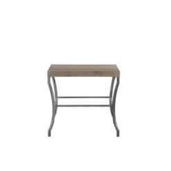 Tribeca Square Side Table With Metal Base