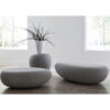 river stone side table