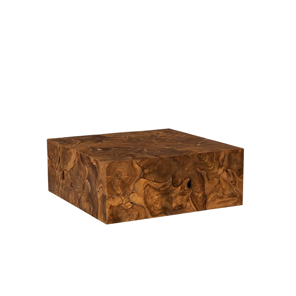 teak slice coffee table