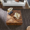 teak slice coffee table