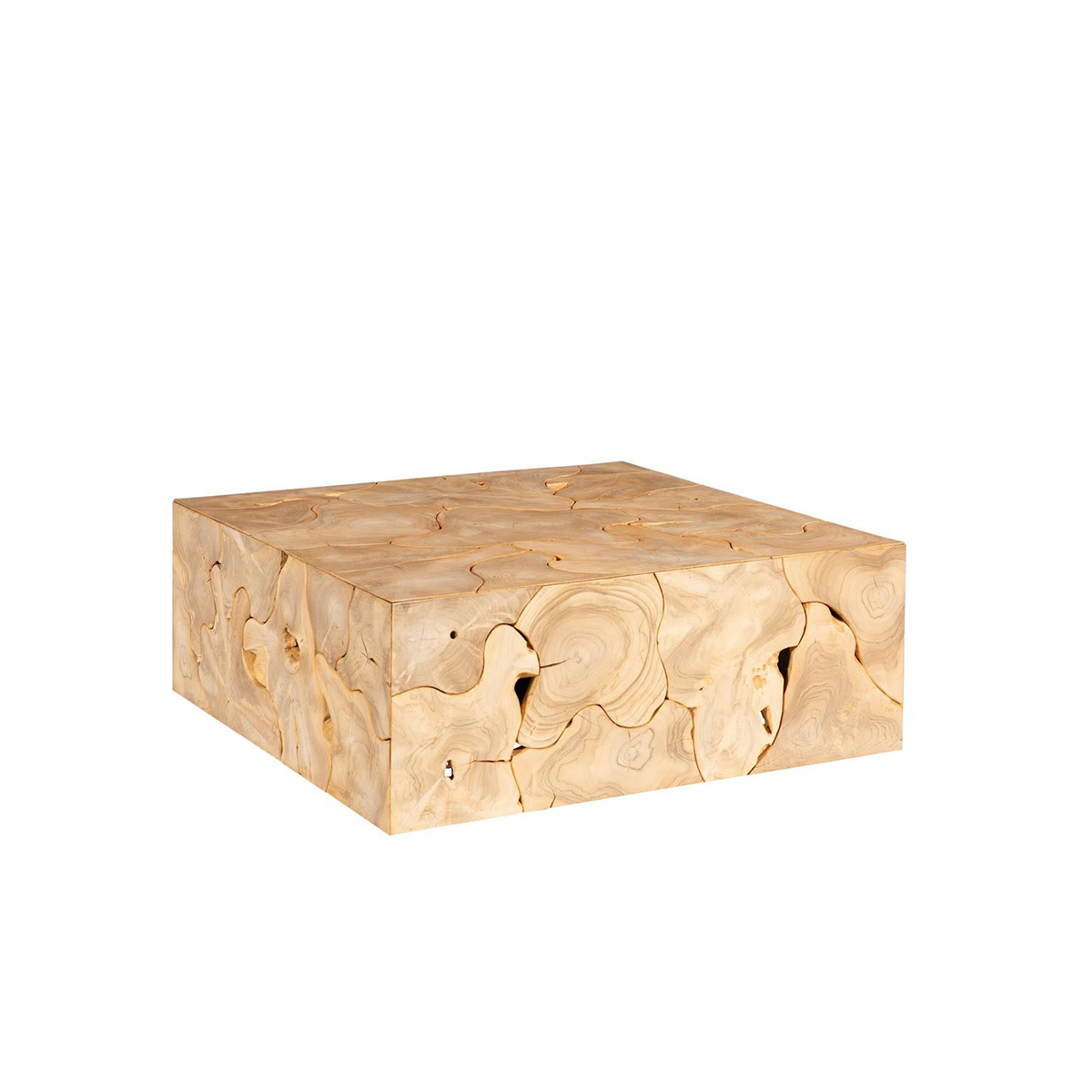 teak slice coffee table