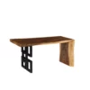 Waterfall Desk With Satin Black Leg