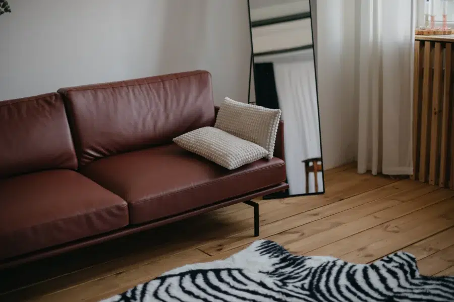modern leather sofa brown