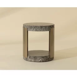 Alternative view of Cavette Side Table In Marble Look