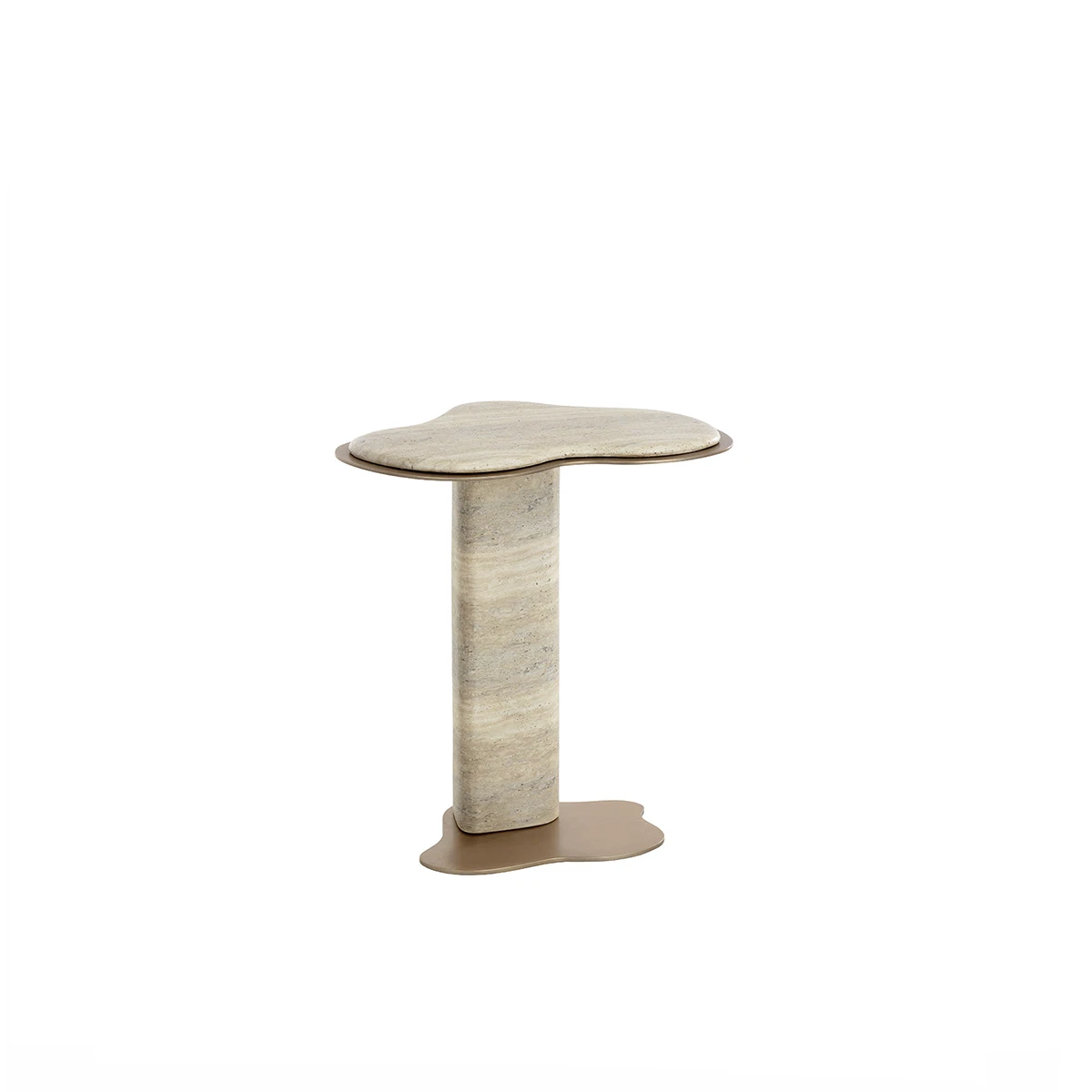 Isolda Side Table In Travertine Look