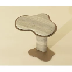Alternative view of Isolda Side Table In Travertine Look