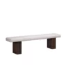 Lotus Wood Bench With Fabric Seat