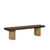 Lotus Metal Bench With Wood Seat