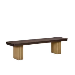 Lotus Metal Bench With Wood Seat