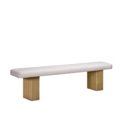 Lotus Metal Bench With Fabric Seat