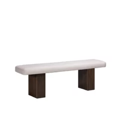 Alternative view of Lotus Wood Bench With Fabric Seat