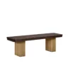 Lotus Metal Bench With Wood Seat - Image 2