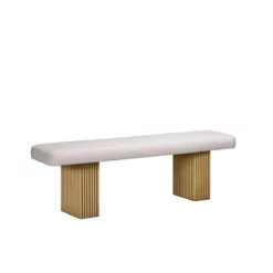 Alternative view of Lotus Metal Bench With Fabric Seat