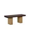 Lotus Metal Bench With Wood Seat - Image 3