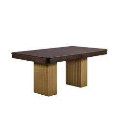 Lotus Double Pedestal Metal Dining Table