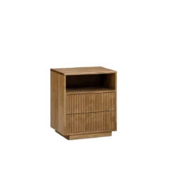 Lotus 2-Drawer Wood Base Nightstand