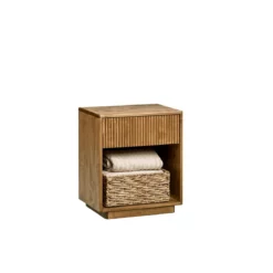 Lotus 1-Drawer Wood Base Nightstand