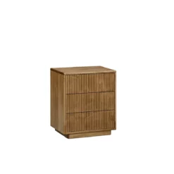 Lotus 3-Drawer Wood Base Nightstand