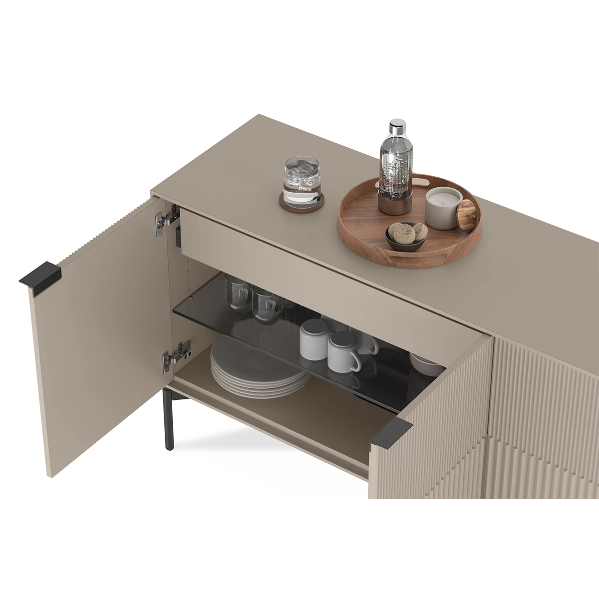 Zig 7649 Credenza With Brushed Carbon Base - Image 8