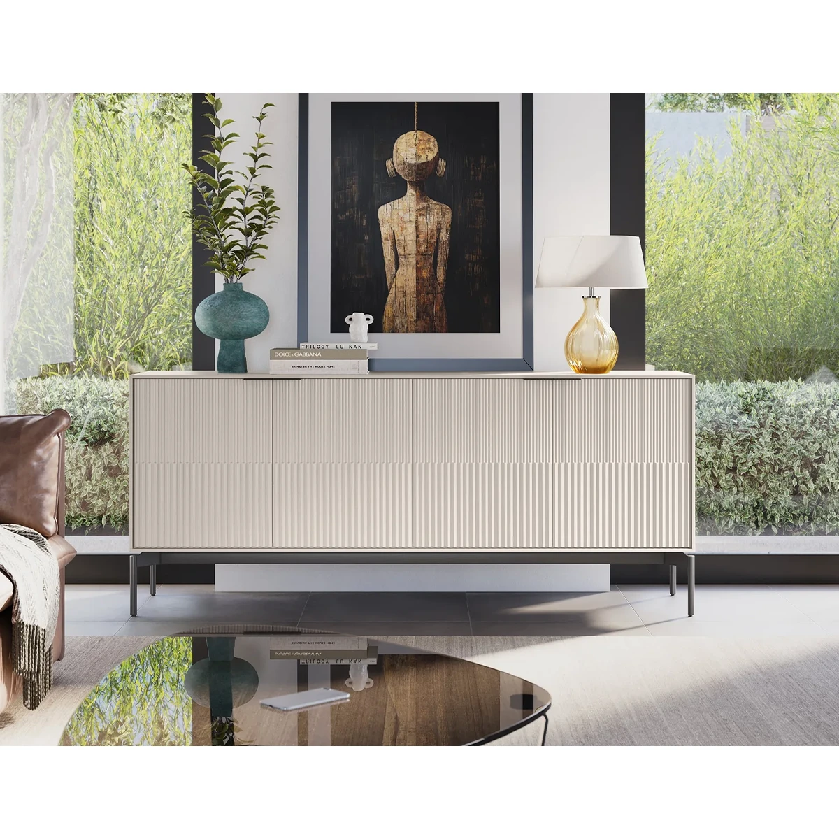 Zig 7649 Credenza With Brushed Carbon Base - Image 2