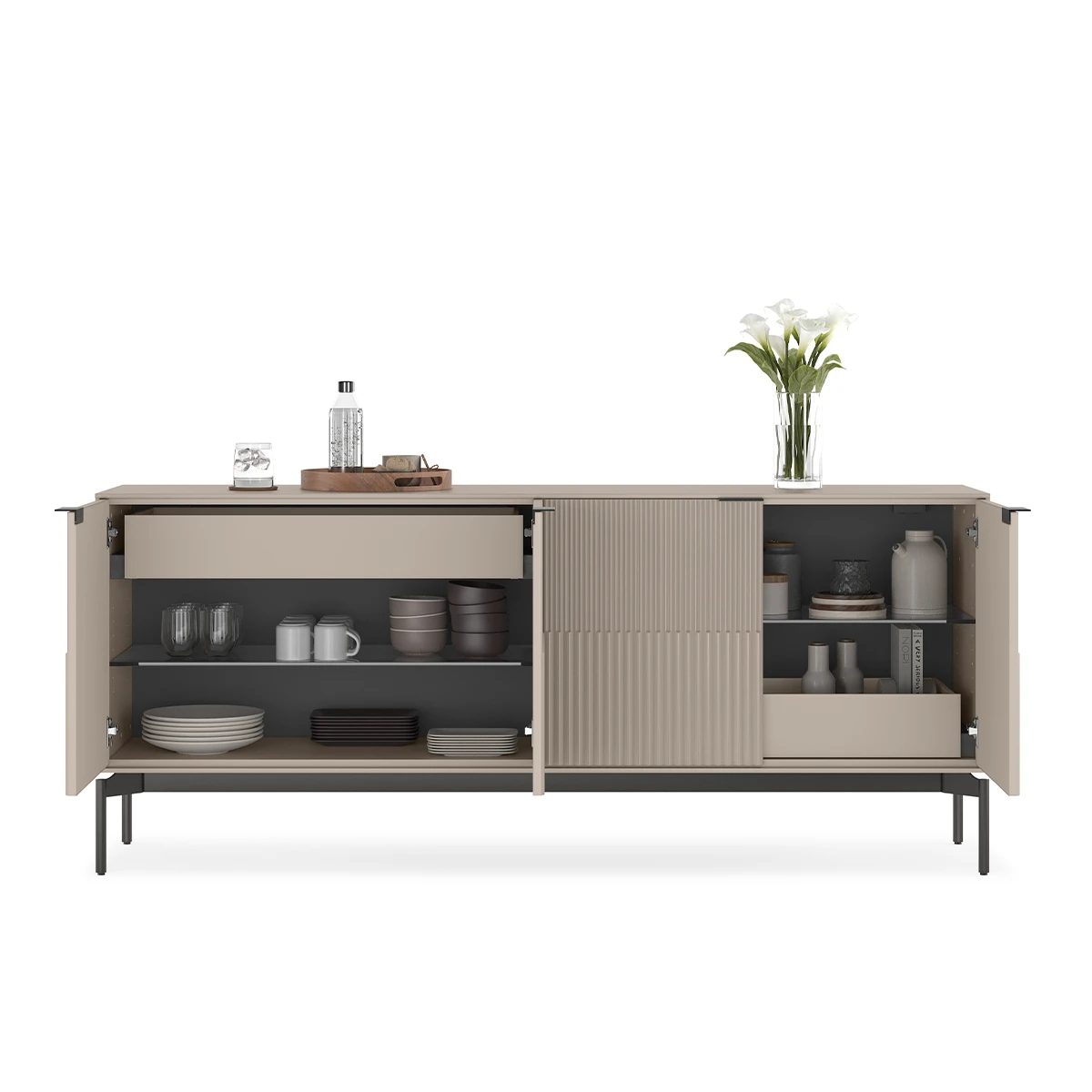 Zig 7649 Credenza With Brushed Carbon Base - Image 5