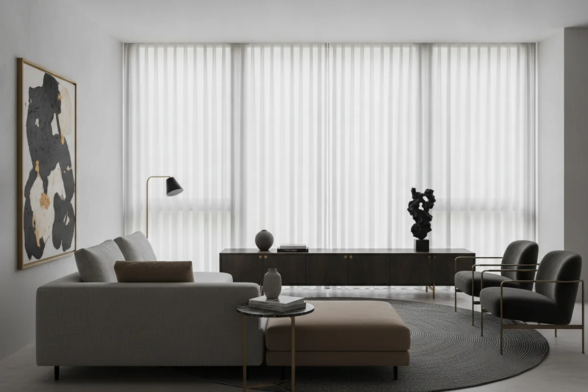 A modern sofa paired with a chaise lounge and accent side table in a styled living room