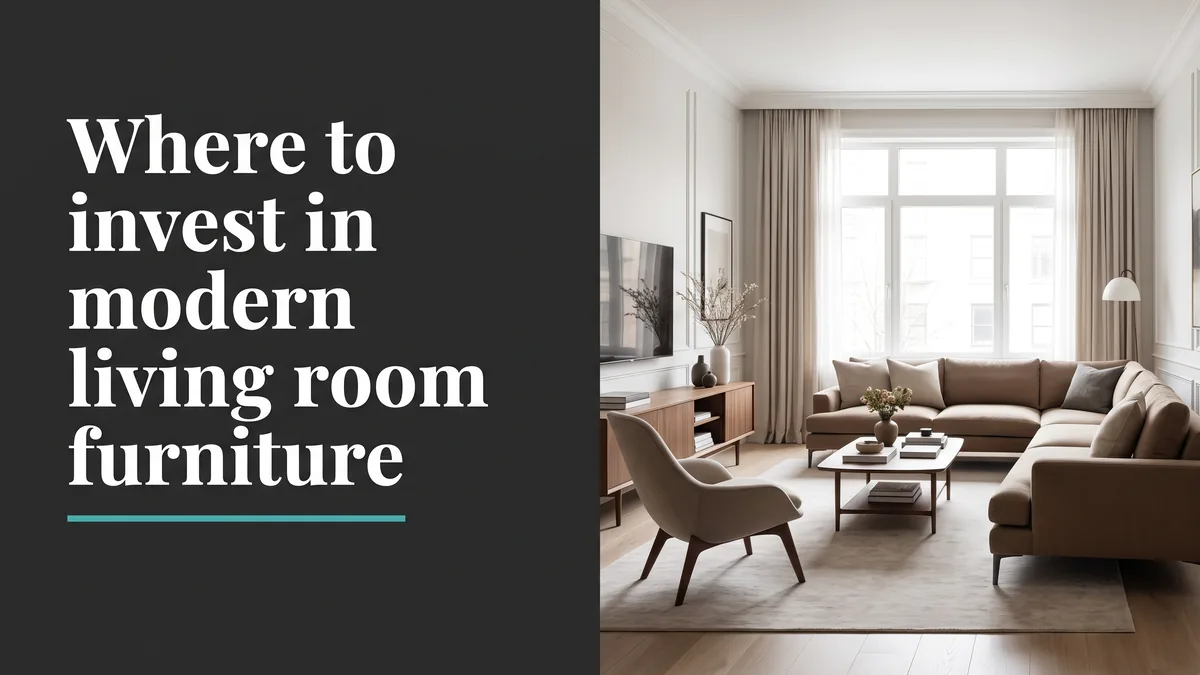 Upscale modern living room showing where a furniture investment matters most, sofa and lounge chair