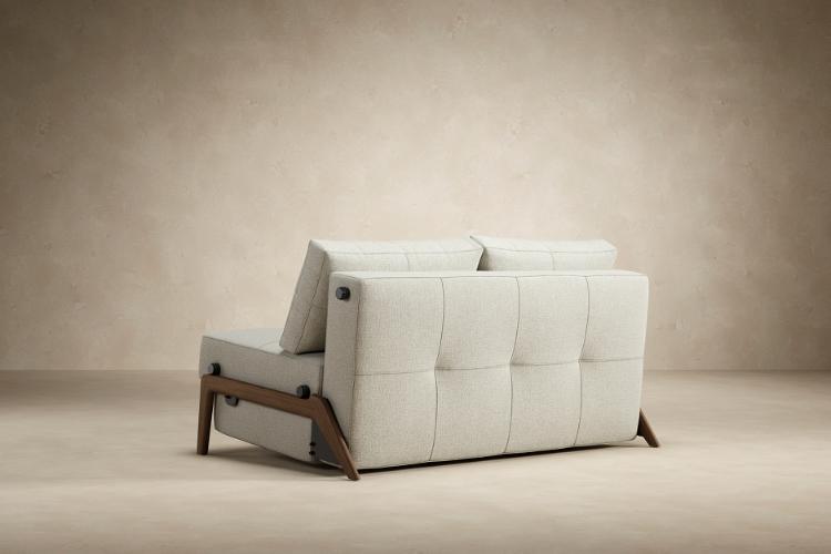 Cubed Sofa Bed with Dark Wood Legs - Image 5