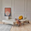 Cubed Sofa Bed with Dark Wood Legs - Image 2