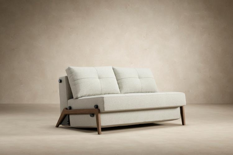 Cubed Sofa Bed with Dark Wood Legs - Image 4