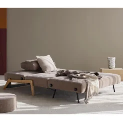 Alternative view of Cubed Sofa Bed with Light Wood Legs